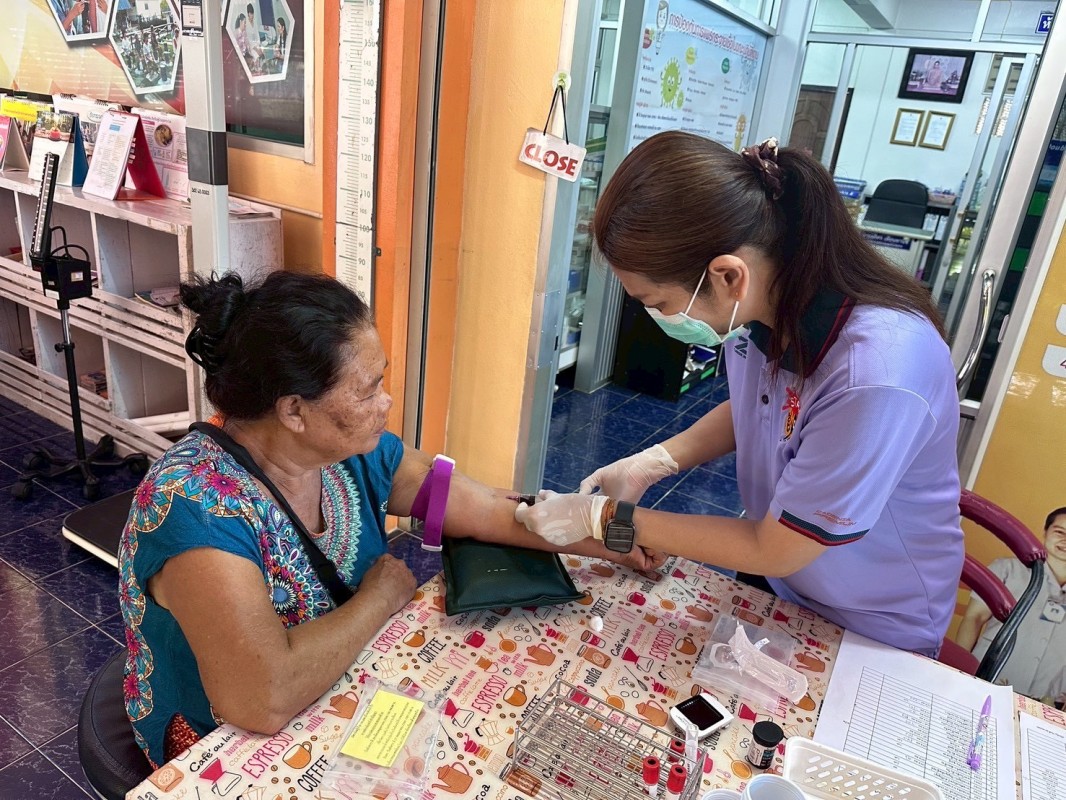 20 พ.ค.68 รพ.สต.บ้านสันป่าไร่ วัดความดันโลหิต ผู้ป่วยโรคความดันโลหิตสูง (กลุ่ม 2) จำนวน 48 ราย และเจาะเลือด จำนวน 19 ราย