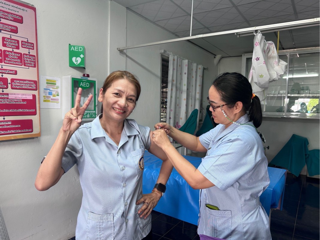 26 พ.ค.68 รพ.สต.บ้านสันป่าไร่ ฉีดวัคซีนป้องกันไข้หวัดใหญ่ ประจำปี 2568 ให้แก่ จนท.จำนวน 9 ราย