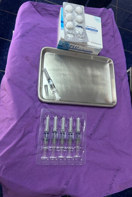 26 พ.ค.68 รพ.สต.บ้านสันป่าไร่ ฉีดวัคซีนป้องกันไข้หวัดใหญ่ ประจำปี 2568 ให้แก่ จนท.จำนวน 9 ราย