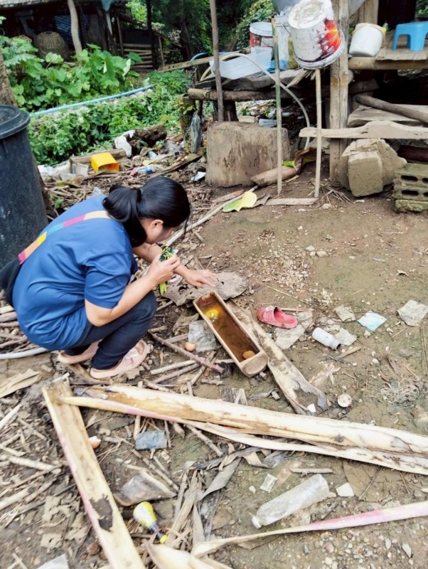18 กรกฎาคม 2568 รพ.สต.บ้านสันป่าไร่ร่วมกับอาสาสมัครสาธารณสุขหมู่ที่2,3,5,6และ7 สำรวจและทำลายแหล่งเพาะพันธ์ลูกน้ำยุงลาย รอบที่ 2 เดือน กรกฎาคม 2568