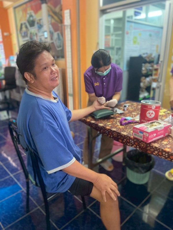 22 ก.ค.68 รพ.สต.บ้านสันป่าไร่ ให้บริการ เจาะเลือด , วัดความดันโลหิต ผู้ป่วยโรคเบาหวาน (NCD กลุ่ม 1 ) จำนวน 22 ราย