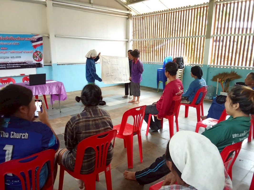 25 กรกฎาคม 2568 นายกัณตพงศ์ ฉลากมงคล ผช.จนท.สาธารณสุข สสช.บ้านห้วยกระทิง ร่วมเป็นวิทยากรอบรมโครงการ ชุมชนร่วมใจป้องกันยาเสพติด จัดโดย ศูนย์การเรียนรู้ชุมชนชาวไทยภูเขา“แม่ฟ้าหลวง”บ้านพะนิกรี