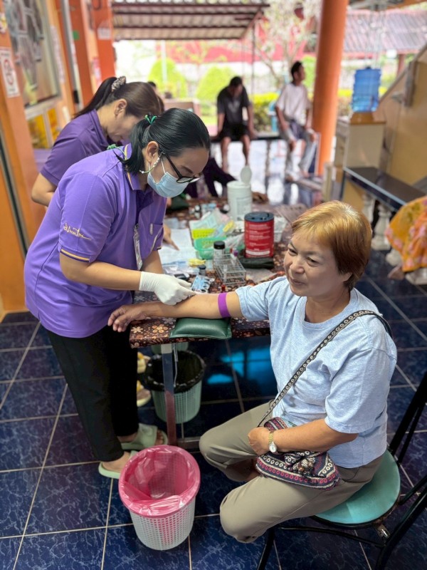 19 ส.ค.68 รพ.สต.บ้านสันป่าไร่ ให้บริการ เจาะเลือด ตรวจวัดความดันโลหิต ผู้ป่วย NCD กลุ่มที่ 3 (โรคความดันโลหิตสูง) จำนวน 52 ราย