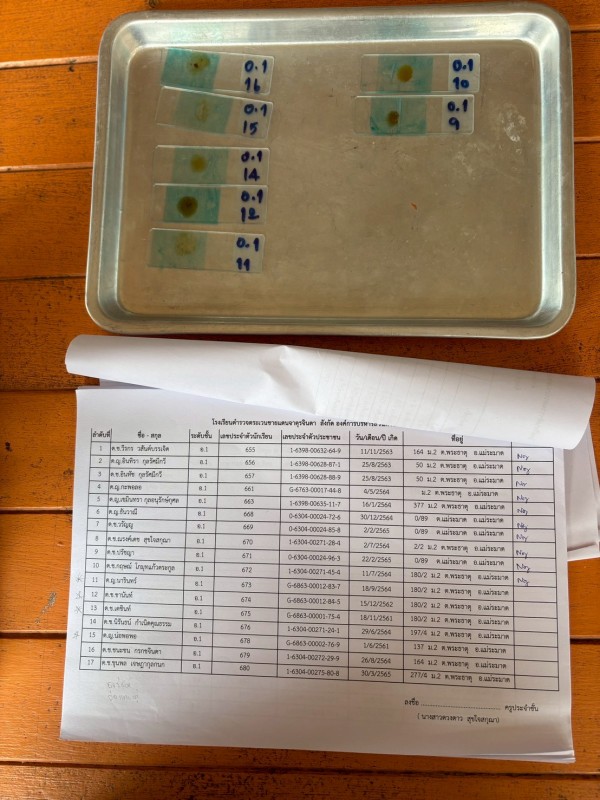 26-27 สิงหาคม 2568 นายอดิศร เทียนพานิช ผอ.รพ.สต.บ้านสันป่าไร่ น.ส.วาสนา กึกก้องโลกา พยาบาลวิชาชีพปฏิบัติการและนางเสาร์แก้ว อ่วมพิทยา เจ้าพนักงานสาธารณสุข รพ.สต.บ้านสันป่าไร่ ตรวจอุจจาระเพื่อตรวจหาไข่พยาธิ ในเด็กนักเรียนในพื้นที่โครงการพระราชดำริ สมเด็จพระ