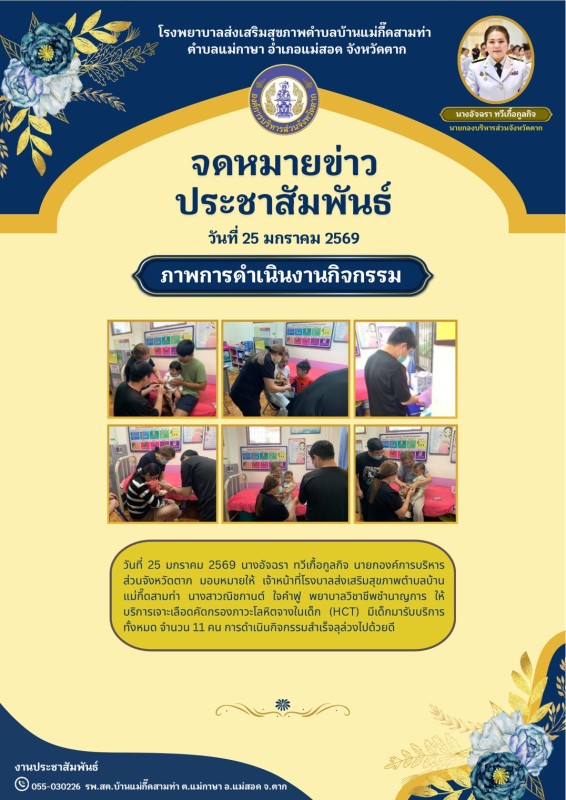 วันที่ 25 มกราคม 2569 (บ้านแม่กึ้ดสามท่า)