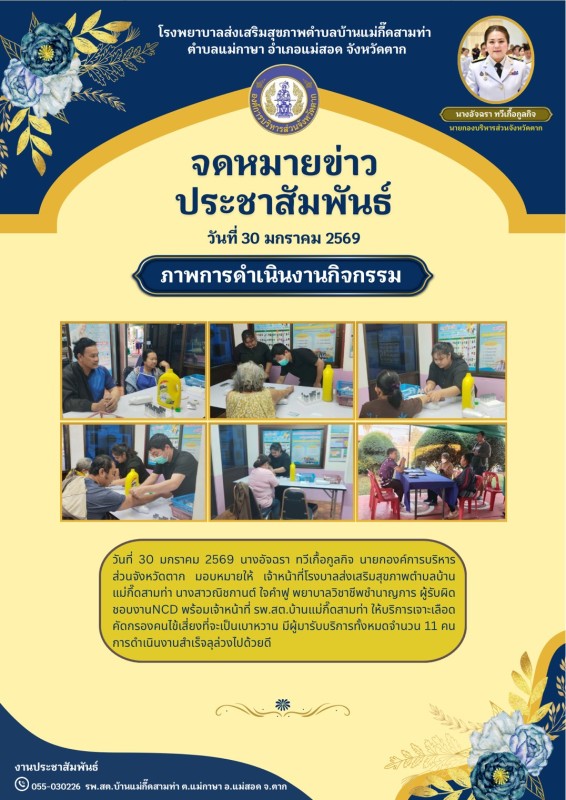 วันที่ 30 มกราคม 2569 (งาน 2) (บ้านแม่กึ้ดสามท่า)