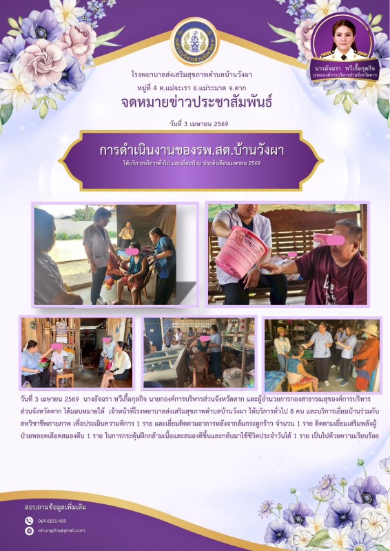 วันที่ 3 เมษายน 2569 (บ้านวังผา)