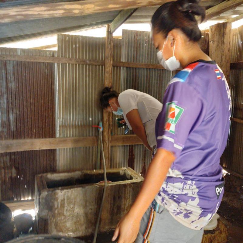 4/5/66 อสม.ม.2 บ้านตีนธาตุและม.3บ้านป่าไร่เหนือสำรวจและทำลายแหล่งเพาะพันธ์ลูกน้ำยุงลาย 100 เมตร รอบบ้านงานศพและงานแต่งงาน