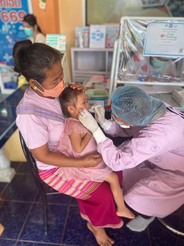 10/5/66 ช่วงเช้า รพ.สต.บ้านสันป่าไร่ ฉีดวัคซีนเด็กอายุ 0-5 ปี,ตรวจสุขภาพช่องปาก/เคลือบฟลูออไรด์,เจาะเลือดตรวจ hct ,จ่ายยา para/ferrous syr ,ยืนยันตัวตน(Authen) จำนวน 30 ราย