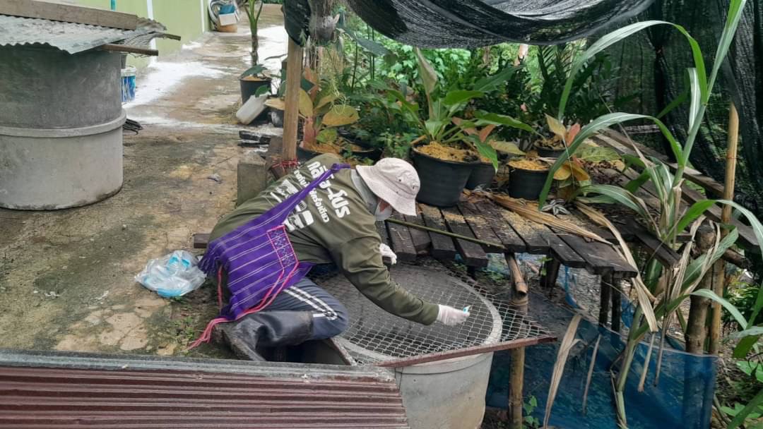 23/6/66 จนท.รพ.สต.บ้านสันป่าไร่ร่วมกับอสม.ม.3บ้านป่าไร่เหนือ ควบคุมโรครอบ2 เคสนางจ้าวา ภูมิพระธาตุ