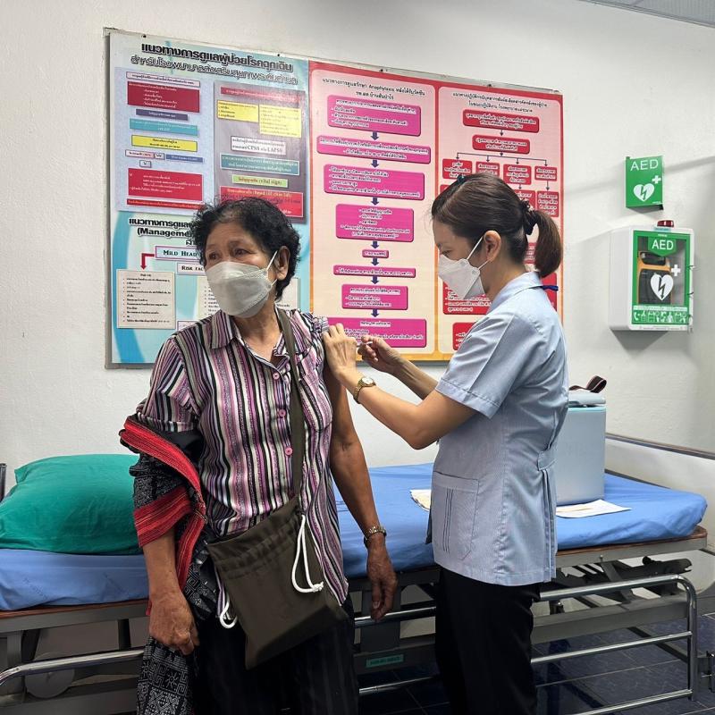 26/6/66 รพ.สต.บ้านสันป่าไร่ รณรงค์ฉีดวัคซีนป้องกันไข้หวัดใหญ่ กลุ่มเสี่ยงสิทธิ์เบิกได้ 9 ราย สรุปยอดรวม 157 ราย