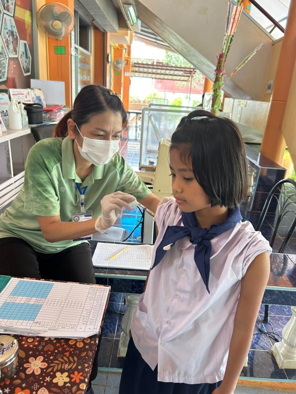 20/9/66 รพ.สต.บ้านสันป่าไร่ ฉีดวัคซีนนักเรียน (รอบที่ 3) จำนวน 5 โรงเรียน 42 คน