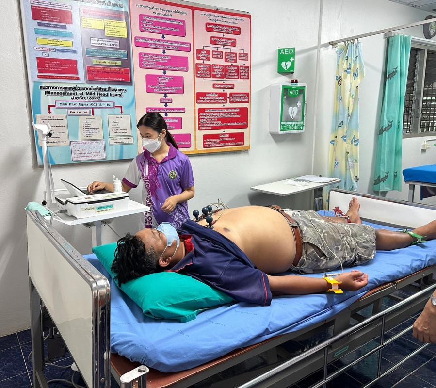 17/10/66 รพ.สต.บ้านสันป่าไร่ วัดความดันโลหิต , เจาะเลือด screening lab , ตรวจ EKG , ตรวจ urine , ยืนยันตัวตน(Authen) ผู้ป่วยโรคเบาหวานที่รับยาที่รพ.สต.จำนวน 22 ราย