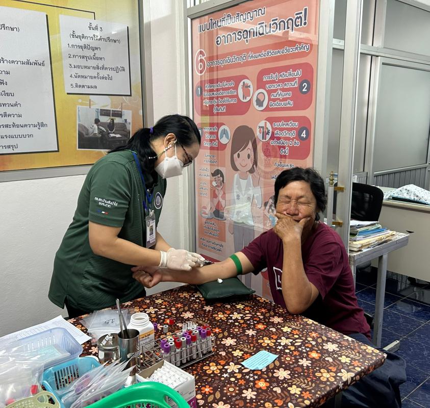 21-22 พ.ย.66 รพ.สต.บ้านสันป่าไร่ เจาะเลือดประจำปี( screening lab ), วัดความดันฯ , ตรวจสุขภาพ , ตรวจคลื่นไฟฟ้าหัวใจ(EKG) , ตรวจปัสสาวะ ผู้ป่วยโรคความดันโลหิตสูงที่รับยาที่ รพ.สต.บ้านสันป่าไร่ กลุ่ม 2 จำนวน 51 ราย