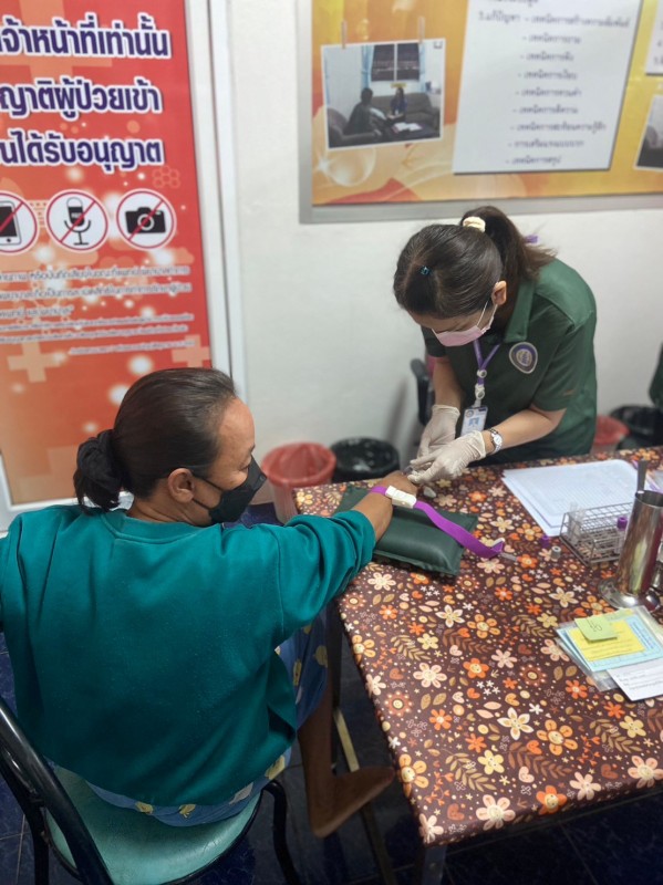 17 มกราคม 2567 รพ.สต.บ้านสันป่าไร่ เจาะเลือด,วัดความดันโลหิต,ชั่งน้ำหนัก,ยืนยันตัวตน ผู้ป่วยโรคเบาหวาน จำนวน 20 ราย