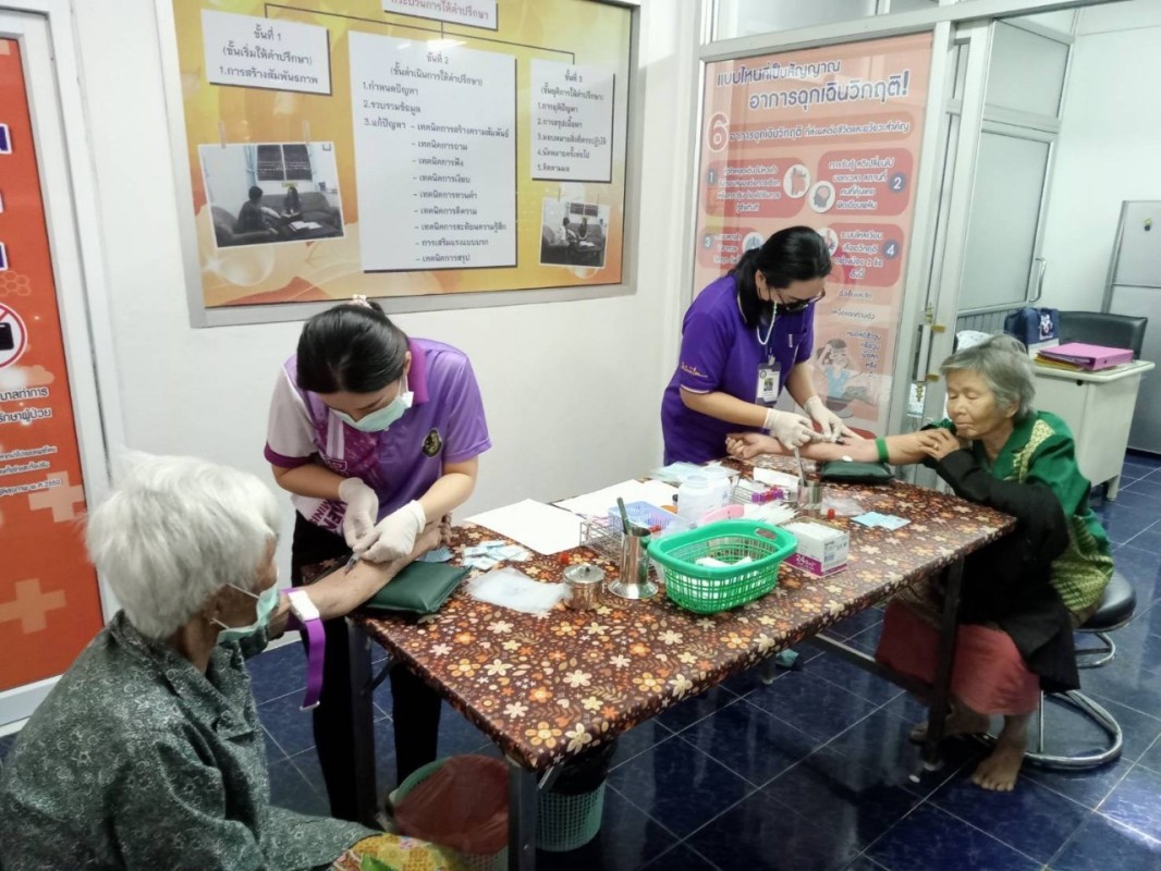 20 ก.พ.2567 รพ.สต.บ้านสันป่าไร่ เจาะเลือด , วัดความดันโลหิต , ตรวจปัสสาวะ ผู้ป่วยโรคความดันโลหิตสูง ที่รับยาที่ รพ.สต.บ้านสันป่าไร่ (กลุ่ม 2) จำนวน 51 ราย