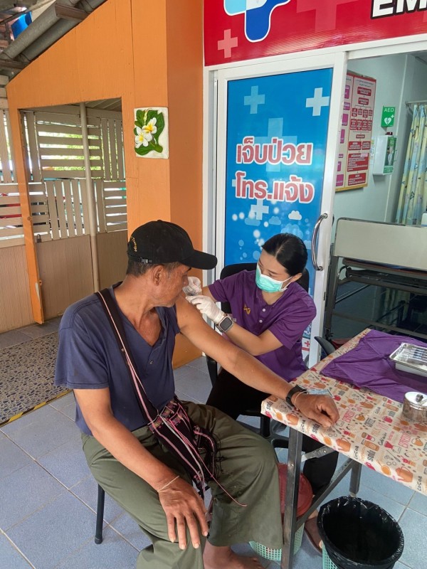 5 มิ.ย.67 รพ.สต.บ้านสันป่าไร่ ฉีดวัคซีนป้องกันไข้หวัดใหญ่ ประชาชนกลุ่มเสี่ยง จำนวน 57 ราย