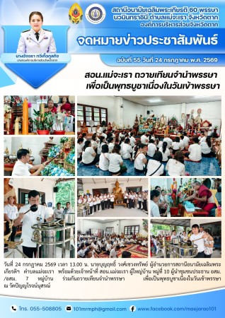 วันที่ 24 กรกฎาคม 2569 (งาน 2)(สอน. ต.แม่จะเรา)