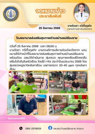 วันที่ 25 สิงหาคม 2569 (บ้านแม่เชียงราย)