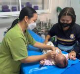 รพ.สต.บ้านสันป่าไร่ ฉีดวัคซีนเด็กอายุ0-5ปี,ตรวจสุขภาพช่องปาก,เคลือบฟลูออไรด์,เจาะเลือดตรวจhct,จ่ายยาpara syr,ferrous syr และแจกของให้เด็ก ๆ ทุกคน