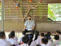 19/6/66 จนท.รพ.สต.บ้านสันป่าไร่ให้ความรู้แก่นักเรียนชั้นมัธยมศึกษาปีที่1-3 รร.บ้านสันป่าไร่ เรื่องการควบคุมป้องกันโรคไข้เลือดออก โรคมาลาเรีย โรคโควิดและงานสุขภาพจิต พร้อมทั้งให้คำปรึกษาเด็กนักเรียนที่มีปัญหาด้านสุขภาพจิต