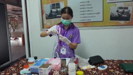 20 มิ.ย.66 จนท.รพ.สต.บ้านสันป่าไร่ เจาะเลือด,ตรวจปัสสาวะ คนไข้โรคความดันโลหิตสูง ที่รับยาที่ รพ.สต.บ้านสันป่าไร่ จำนวน 16 ราย