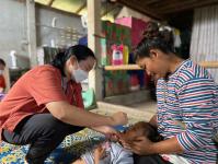 9/11/66 รพ.สต.บ้านสันป่าไร่ ออกหน่วยฉีดวัคซีนเด็กอายุ 2 เดือน ถึง 4 ปี เขต สสช.ห้วยกระทิง จำนวน 8 ราย และ เจาะเลือดตรวจ hct ,จ่ายยา para syr , ferrous syr