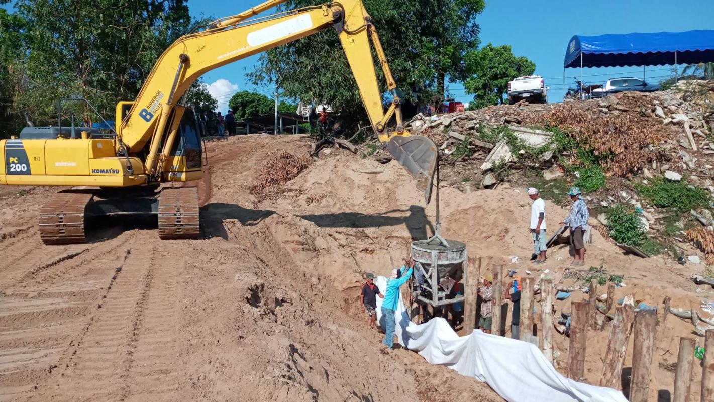 ลงพื้นที่ติดตามงานปรับปรุงซ่อมแซมฝายชั่วคราว แม่น้ำวัง