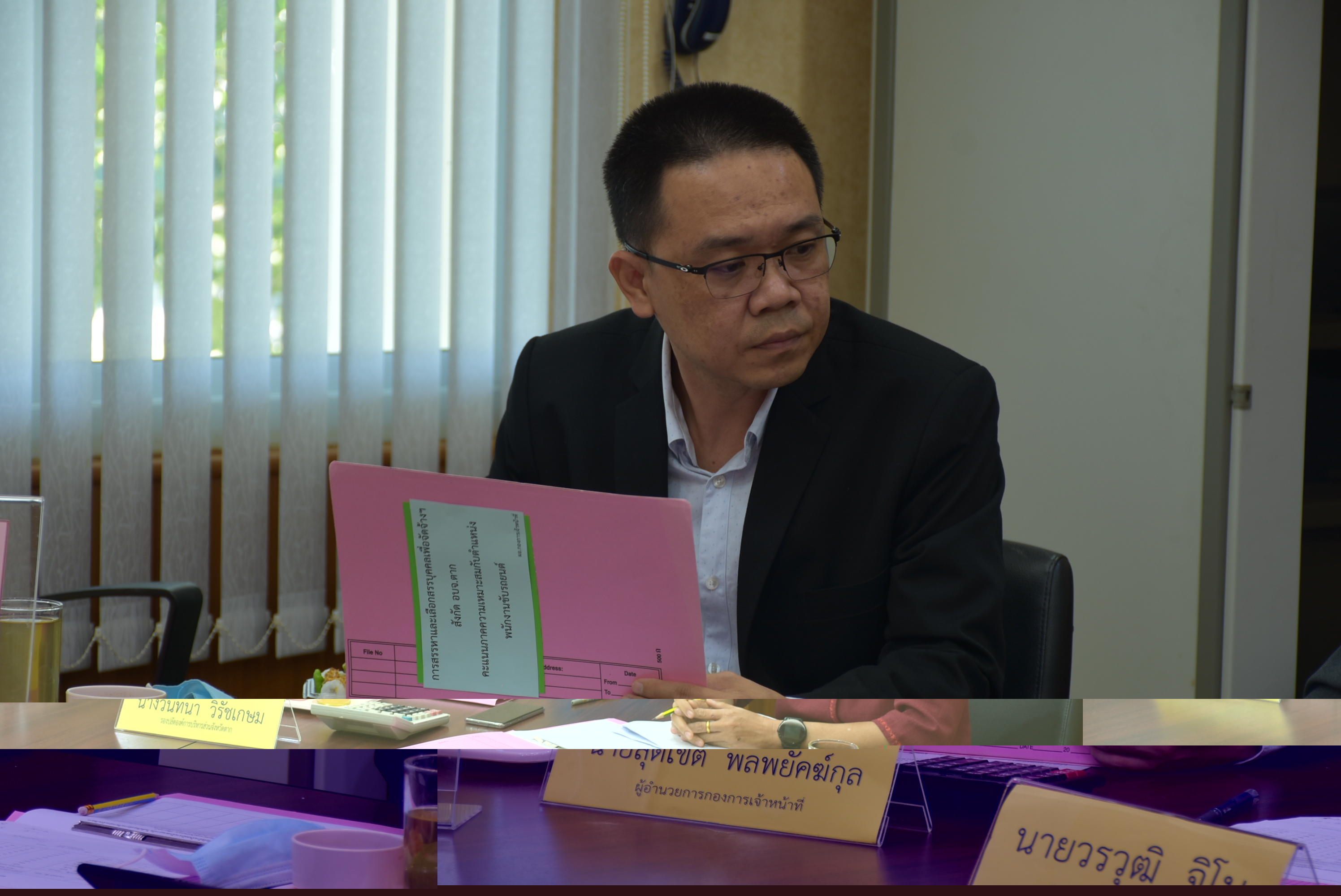 ภาพบรรยากาศการสอบภาคความเหมาะสมกับตำแหน่ง ( สัมภาษณ์ ) พนักงานจ้างตามภารกิจ ( ผู้มีทักษะ ) 