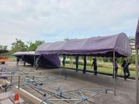 ดำเนินการจัดเตรียมสถานที่และทำความสะอาดฉีดพ่นน้ำยาแอลกอฮอร์ บริเวณห้องประชุมองค์การบริหารส่วนจังหวัดตาก เพื่อรองรับการฉีดวัคซีนป้องกันโรคติดเชื้อไวรัสโคโรนา 2019 (Moderna เข็มที่ 2)