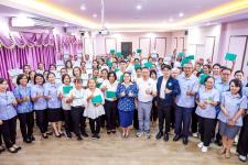 นายก อบจ.ตาก (นายกจอย) เปิดโครงการอบรมพัฒนาศักยภาพอาสาสมัครช่วยเหลือดูแลฟื้นฟูสมรรถภาพ สำหรับผู้ป่วยระยะกลาง (IMC) ผู้สูงอายุและผู้พิการในชุมชน เครือข่ายอำเภอบ้านตาก และมอบวุฒิบัตรให้แก่ผู้สำเร็จหลักสูตร ณ ห้องประชุมช่อม่วง โรงพยาบาลบ้านตาก อ.บ้านตาก จ.ตา