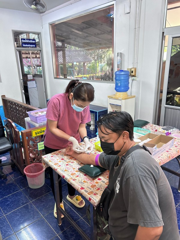 21 ม.ค.68 รพ.สต.บ้านสันป่าไร่ ให้บริการเจาะเลือด,วัดความดันโลหิต ผู้ป่วยเบาหวาน