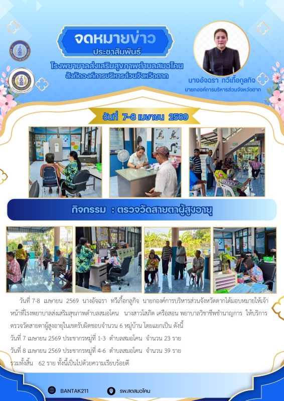 วันที่ 7 - 8 เมษายน 2569 (สมอโคน)